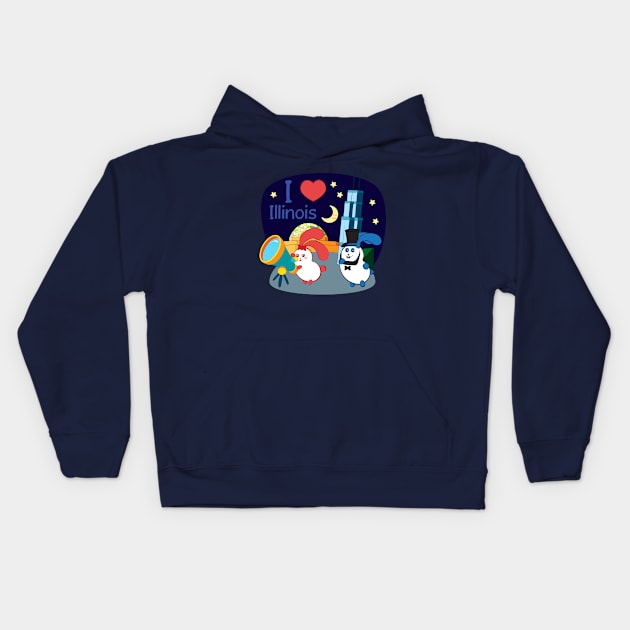 Ernest and Coraline | I love Illinois Kids Hoodie by hisameartwork